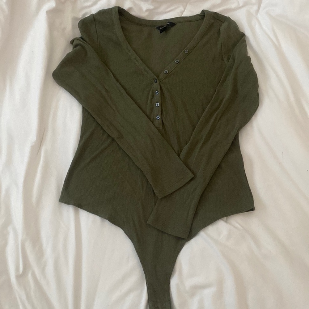 Banana Republic olive green long sleeve bodysuit